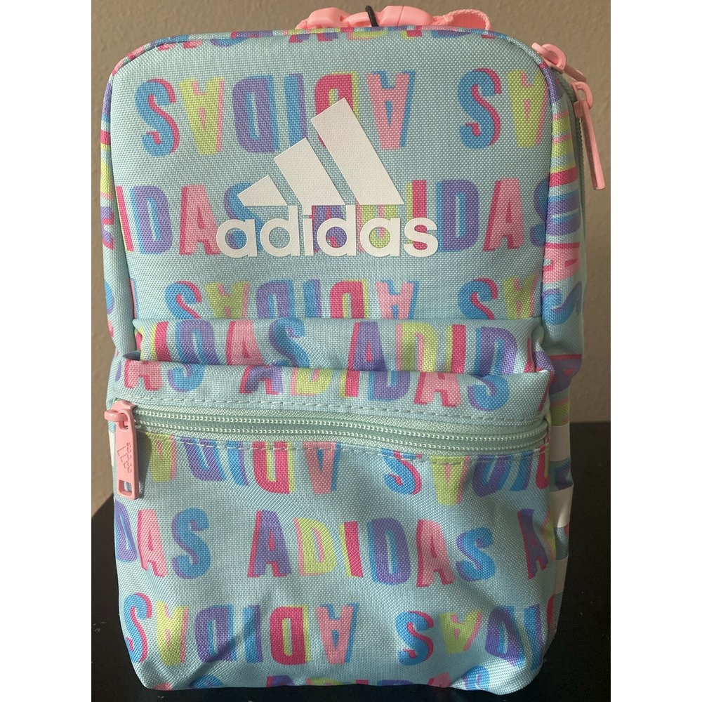 Adidas Santiago 3 Insulated Lunch Bag with Clip Lock Handle Aqua/Pink Spark‎